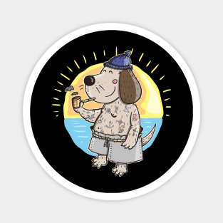 Sailor Dog with Tattoos Magnet